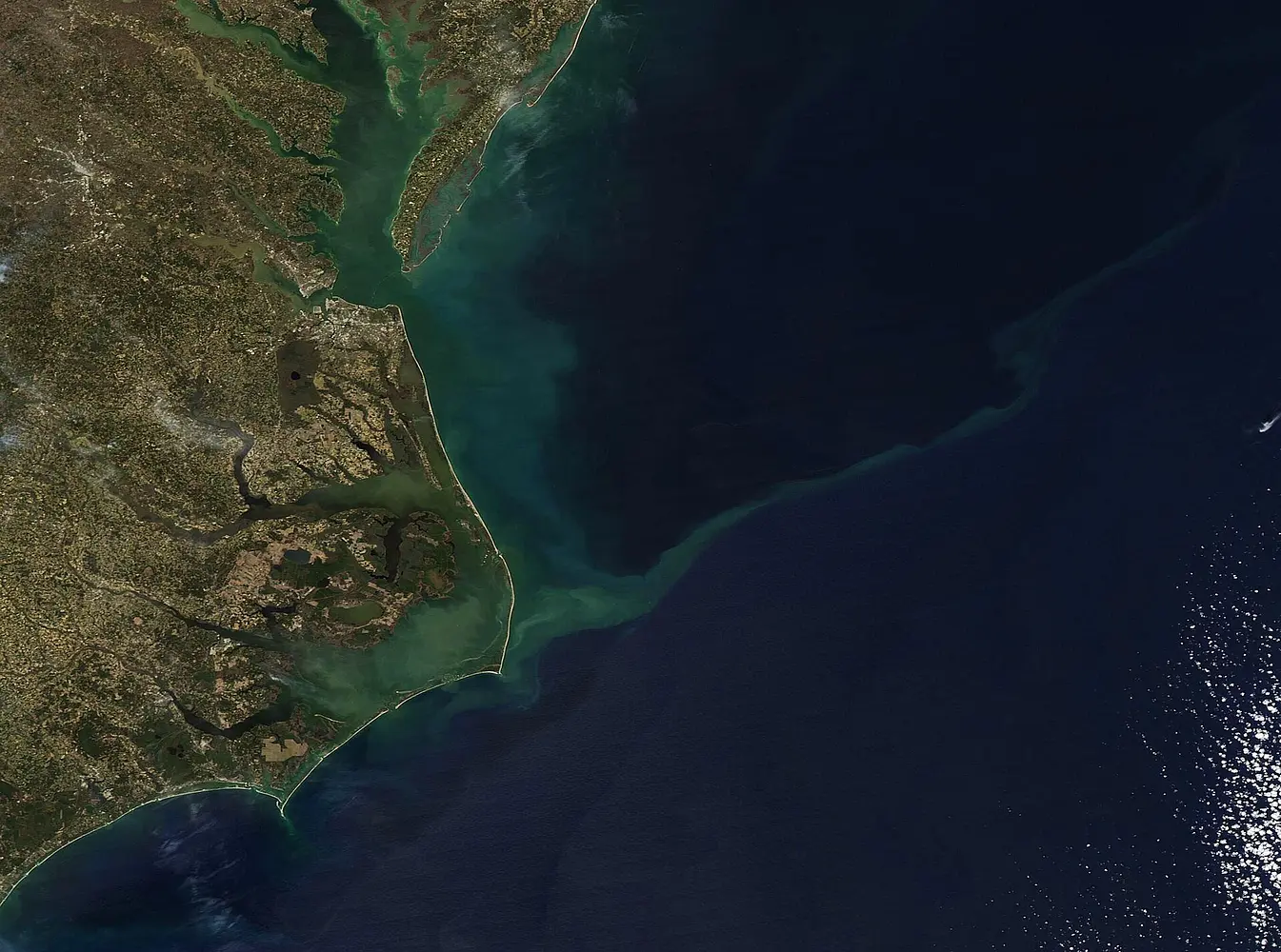 The Outer Banks and Pamlico Sound from space