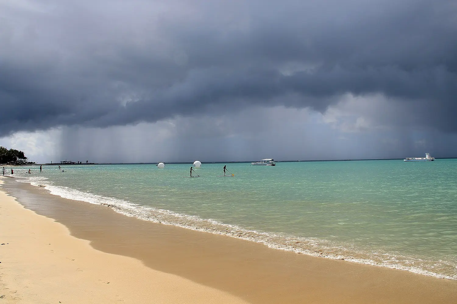 A rain squall over the beach at Maceió