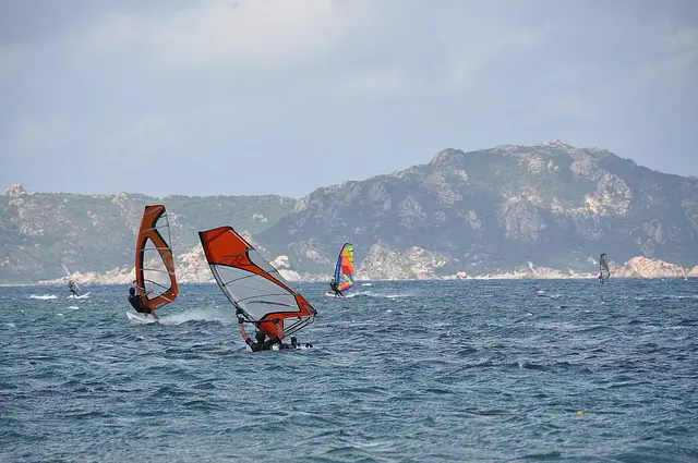 Windsurfers at Porto Pollo