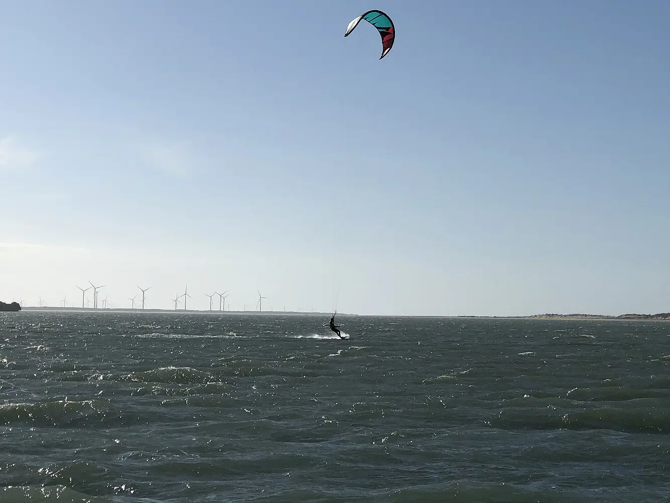 Kitesurfing on the Aratuá river at Galinhos