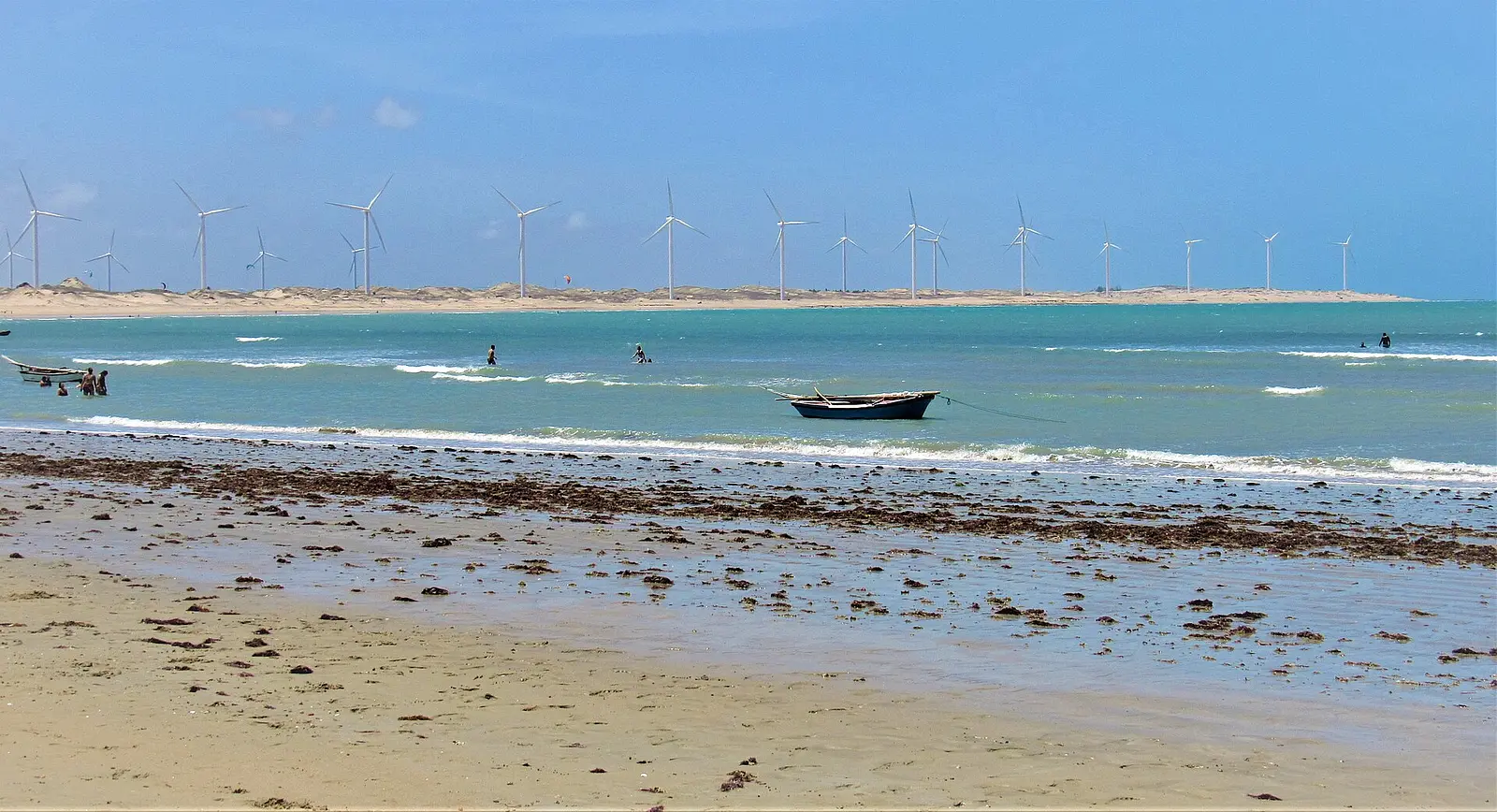 Praia de Moitas near Icaraí de Amontada with the wind farm behind