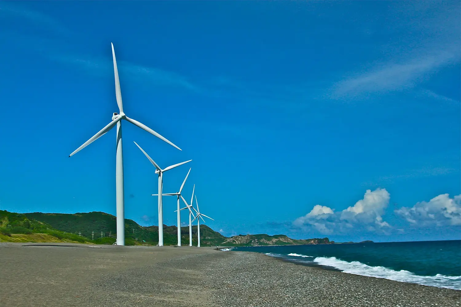 The Bangui wind farm beach near Pagudpud