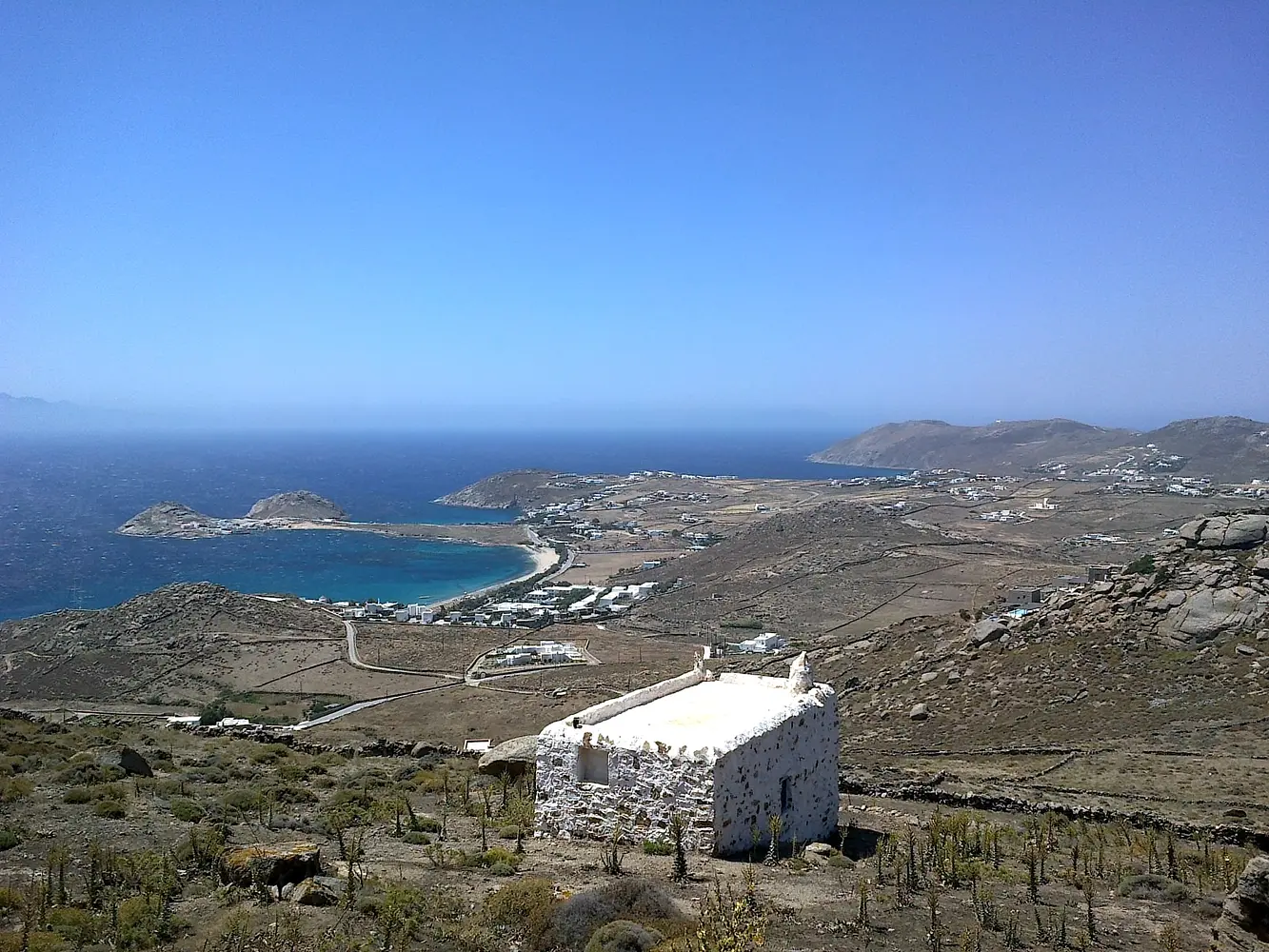Kalafati bay and Lia from the hills above