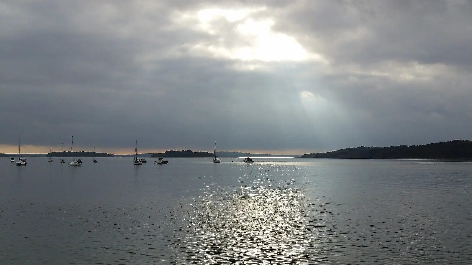 Boats at anchor in Poole Harbour