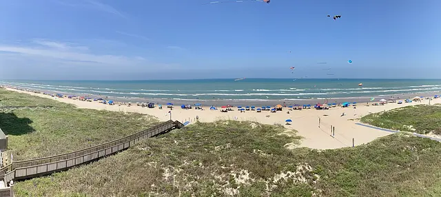 Kites over South Padre Island beach