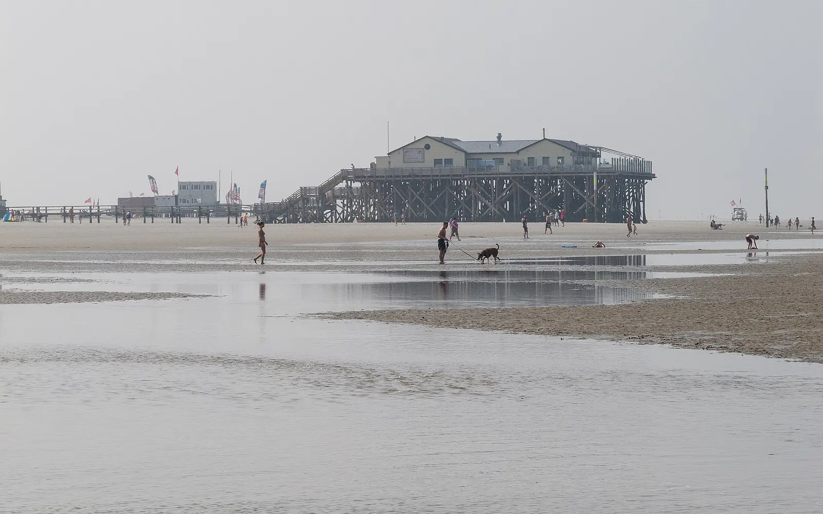 Pile dwellings on the beach at Sankt Peter-Ording