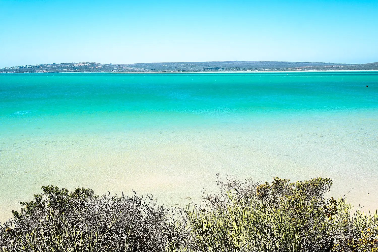 The turquoise Langebaan lagoon