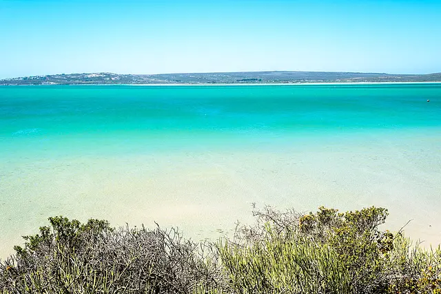 The turquoise Langebaan lagoon