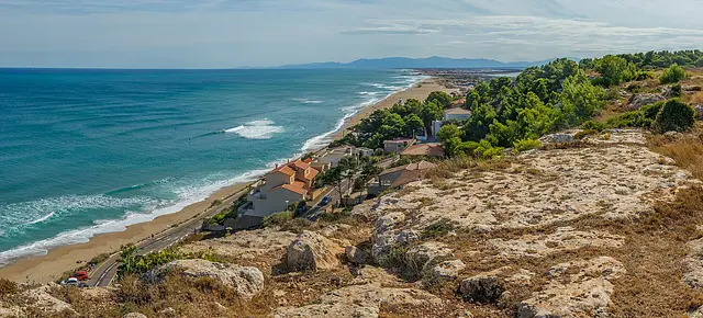 Leucate beach from the cliff
