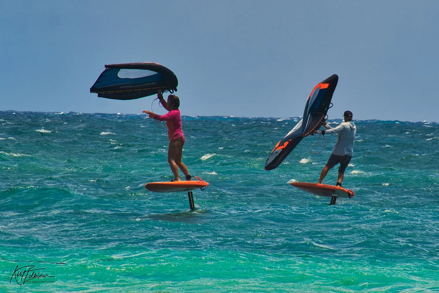 Wing foilers at Kanaha, Maui