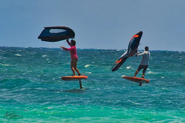 Wing foilers at Kanaha, Maui