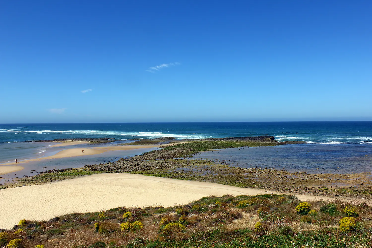 The Rio Mira estuary meeting the Atlantic at Vila Nova de Milfontes