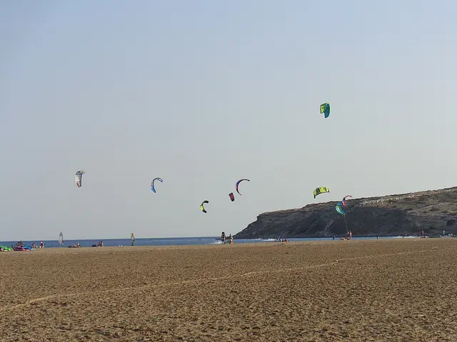 Kites over the Prasonisi sandbar