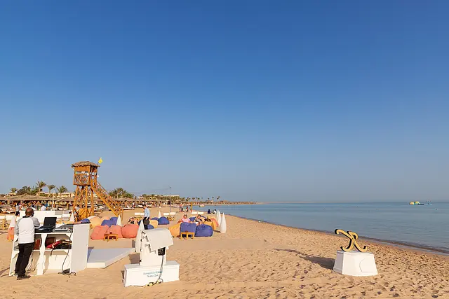 The beach at Soma Bay in the evening